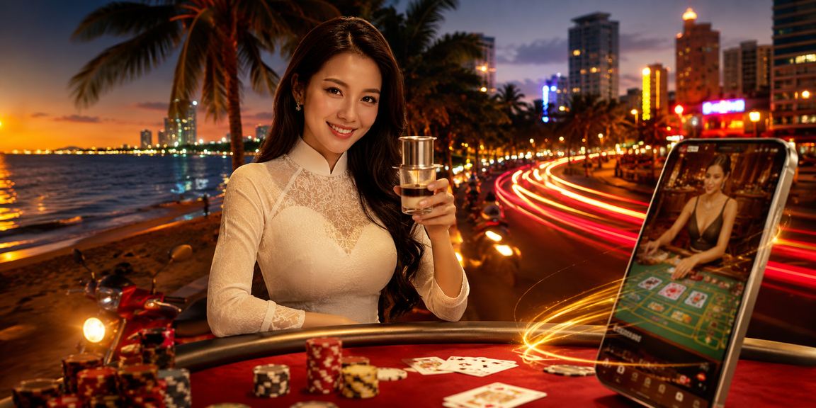 Không khí giải trí và đặt cược trực tuyến tại Vũng Tàu với hình ảnh áo dài truyền thống Việt Nam